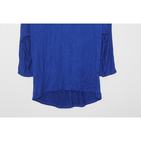 Cable & Gauge Womens Blue Embroidered Cutout 3/4 Sleeve Top S NWT - Picture 3 of 7